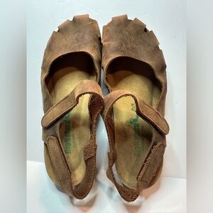 BioNatura distressed leather Maryjane shoes sandals